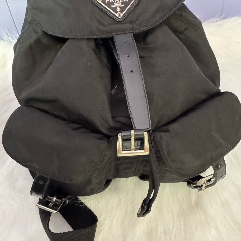 Authentic Prada Vela Mini Backpack in Black Nylon Tessuto-Full Set Cards Dustbag - Picture 7 of 16